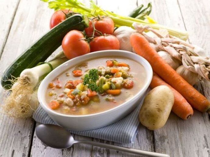 sopa de verduras para la gastritis