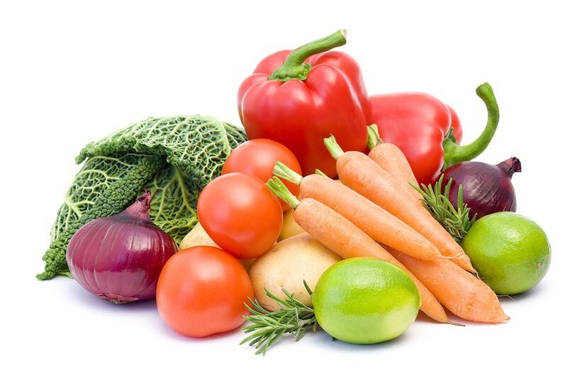 Verduras variadas la dieta del segundo día de la dieta de los 6 pétalos